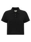Saint Laurent Cassandre Crop Polo Shirt