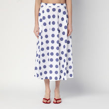  Moschino Flared white skirt with polka dots
