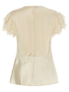 Alberta Ferretti Satin And Lace Top