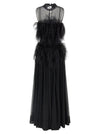 Alberta Ferretti Chiffon And Feather Dress