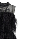 Alberta Ferretti Chiffon And Feather Dress