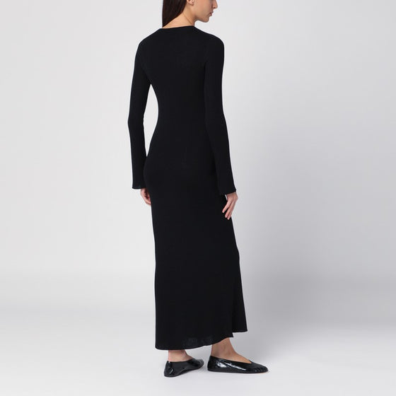 Roberto Collina Black ribbed wool dress