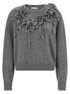 Alberta Ferretti Embroidered Flower Sweater