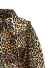 Ganni Leopard Duchesse Nylon Short Trench Coat