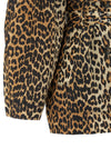 Ganni Leopard Duchesse Nylon Short Trench Coat