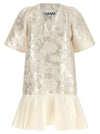 Ganni Satin Cloque Mini Dress