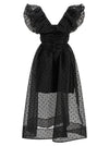 Ganni Black Organza Ruched Dress