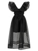 Ganni Black Organza Ruched Dress