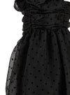 Ganni Black Organza Ruched Dress