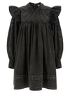 Ganni Black Washed Mini Shirt Dress