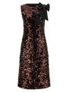 Ganni Velvet Sequins Straight Midi Dress