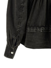 Ganni Black Washed Frill Blouse