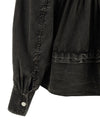 Ganni Black Washed Frill Blouse