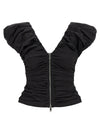 Ganni Black Ruched Top