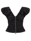 Ganni Black Ruched Top