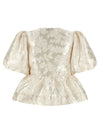 Ganni Satin Peplum Blouse