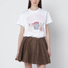 GANNI White T-shirt with logo print