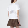 GANNI White T-shirt with logo print