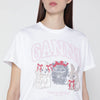 GANNI White T-shirt with logo print