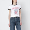 GANNI White cropped T-shirt with logo print