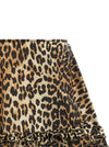 Ganni Leopard Duchesse Nylon Mini Frill Skirt