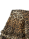 Ganni Leopard Duchesse Nylon Mini Frill Skirt
