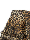 Ganni Leopard Duchesse Nylon Mini Frill Skirt