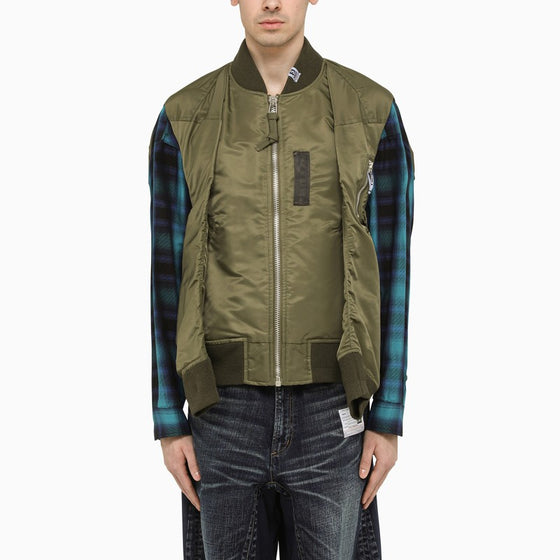 Maison MIHARA YASUHIRO Hollowed-Out khaki bomber jacket