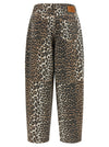 Ganni Leopard Printed Stary Jeans