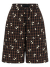 Ganni Check Flower Bermuda Shorts