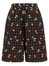 Ganni Check Flower Bermuda Shorts