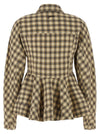 Ganni Check Flannel Peplum Shirt