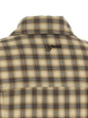 Ganni Check Flannel Peplum Shirt