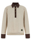 Ganni Striped Cotton Polo Shirt
