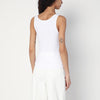 Moschino White tank top in cotton with laces