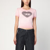 Diesel T-Ele T-shirt in powder pink stretch cotton