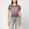 Diesel T-Ele T-shirt in washed purple stretch cotton