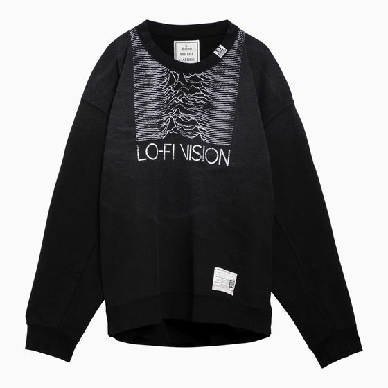 Maison MIHARA YASUHIRO Black cotton sweatshirt with double neckline
