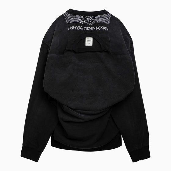 Maison MIHARA YASUHIRO Black cotton sweatshirt with double neckline