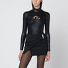 Diesel Black ribbed shiny M-Valari top