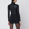 Diesel Black ribbed shiny M-Valari top