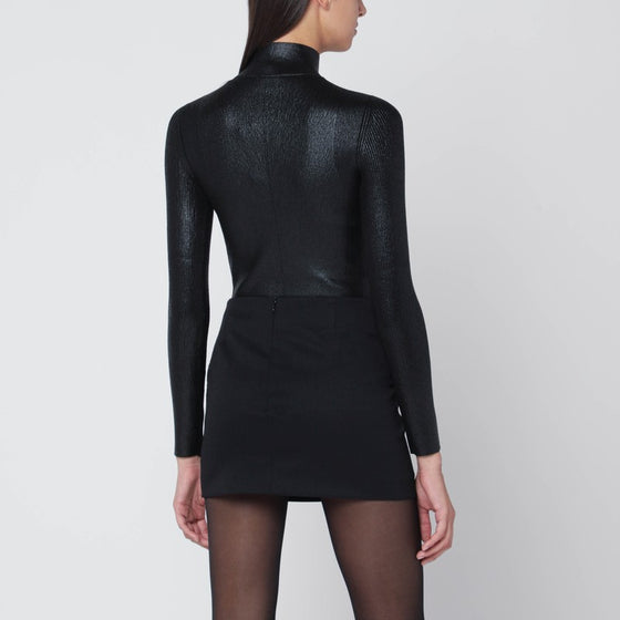 Diesel Black ribbed shiny M-Valari top