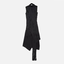  Acne Studios Black satin dress with scarf