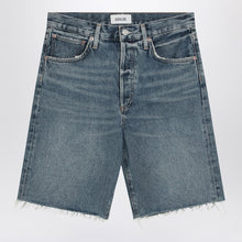  AGOLDE Raw-cut blue denim shorts