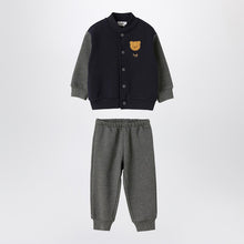  Il Gufo Blue/black fleece suit