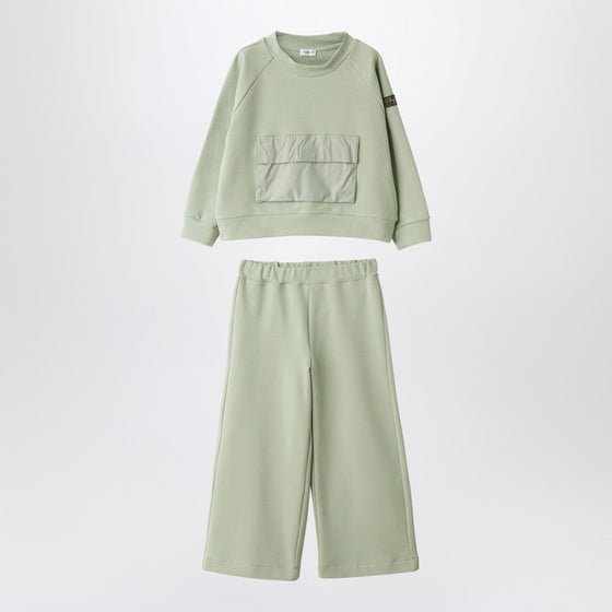 Il Gufo Sage green two-piece cotton suit