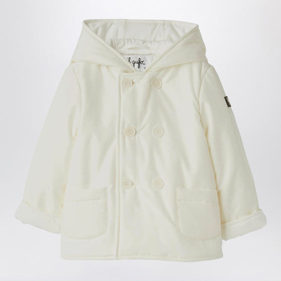 Il Gufo White microfibre double-breasted jacket