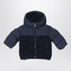 Il Gufo Navy blue nylon and curly down jacket