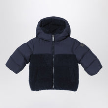  Il Gufo Navy blue nylon and curly down jacket