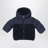 Il Gufo Navy blue nylon and curly down jacket